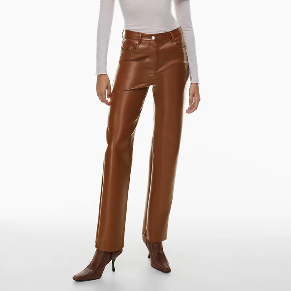 Aritzia Melina Leather Pant Brown size 8